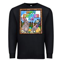 Black Happy Easter Day Premium Sweatshirt - OliviaCreatesArt