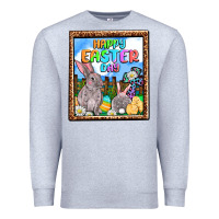 Heather Grey Happy Easter Day Premium Sweatshirt - OliviaCreatesArt