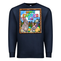 Navy Happy Easter Day Premium Sweatshirt - OliviaCreatesArt