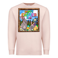Pale Pink Happy Easter Day Premium Sweatshirt - OliviaCreatesArt