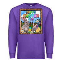 Purple Happy Easter Day Premium Sweatshirt - OliviaCreatesArt