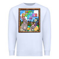 White Happy Easter Day Premium Sweatshirt - OliviaCreatesArt