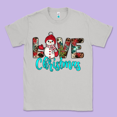Love Christmas Snowman Classic Tee Designed By Jahusdesignshop