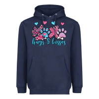 Navy xoxo hugs and kisses paws olivia Heavyweight Hoodie - OliviaCreatesArt