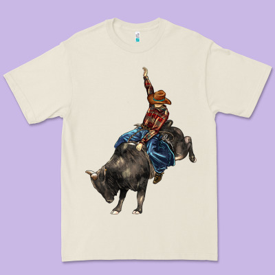 Western Rodeo Bullfighter Premium Tee Designed By Barkaloodesign