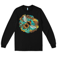 Black leopard honeycomb with bee Long Sleeve Tee - Artiststas