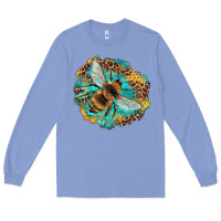 Colony Blue leopard honeycomb with bee Long Sleeve Tee - Artiststas