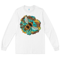 White leopard honeycomb with bee Long Sleeve Tee - Artiststas