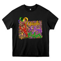 Black mardi gras vibes crawfish mask and fleur de lis Heavy Core Tee - Artiststas