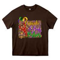 Chocolate Brown mardi gras vibes crawfish mask and fleur de lis Heavy Core Tee - Artiststas