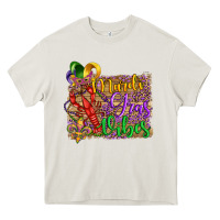 Cream mardi gras vibes crawfish mask and fleur de lis Heavy Core Tee - Artiststas