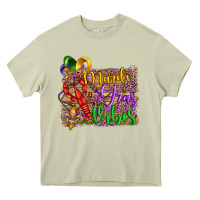 Mardi Gras Vibes Crawfish Mask And Fleur De Lis Heavy Core Tee | Teevron