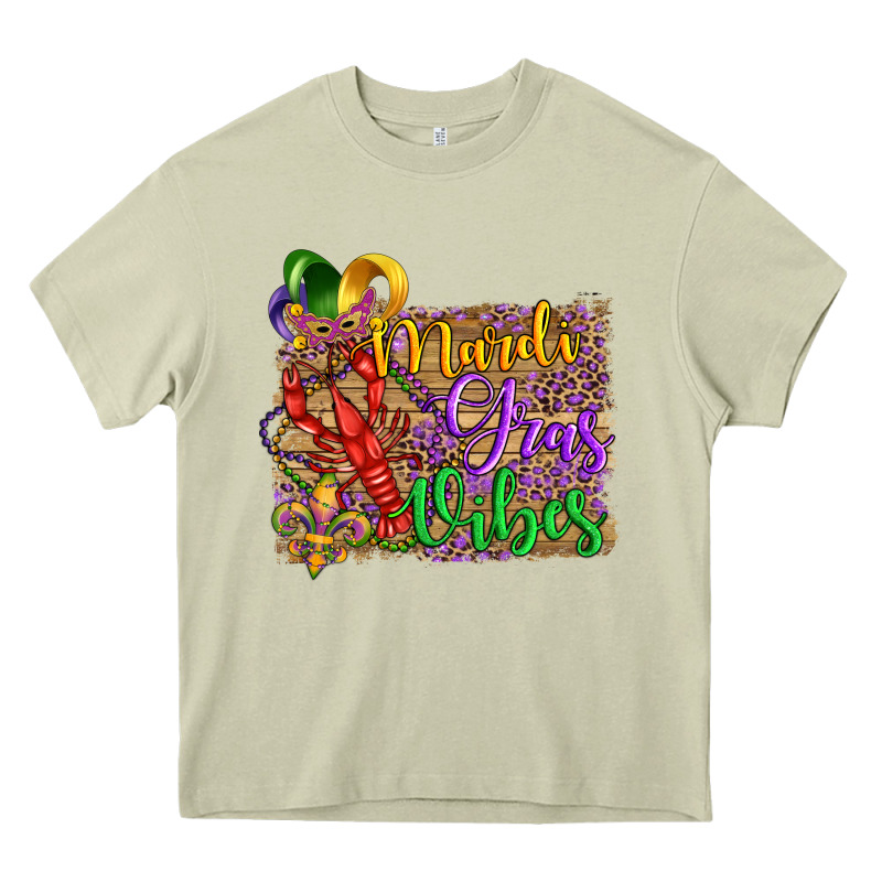 Mardi Gras Vibes Crawfish Mask And Fleur De Lis Heavy Core Tee by Artiststas | Teevron