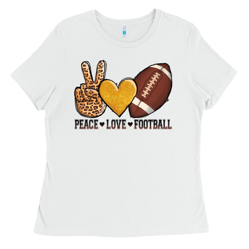 Peace Love Football Ladies Tee by AdoDesignShop | Teevron