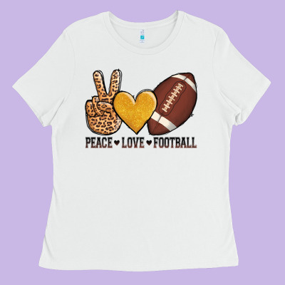Peace Love Football Ladies Tee Designed By Adodesignshop