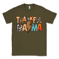Army Green Thankful Mama Classic Tee - MaliasSmallBusiness