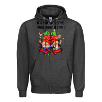 Charcoal Heather its fine were fine everything is fine Zipper Hoodie - CowGirlArtShop