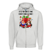 Dove Grey its fine were fine everything is fine Zipper Hoodie - CowGirlArtShop