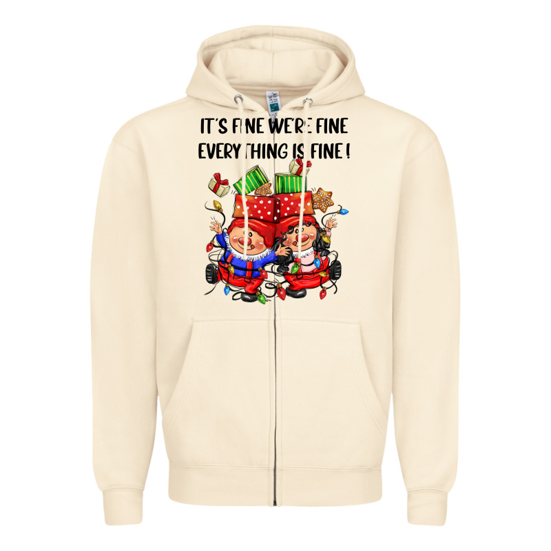 Its Fine Were Fine Everything Is Fine Zipper Hoodie by CowGirlArtShop | Teevron