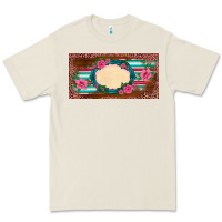 Bone western pink flovers leopard serape   license plate template Premium Tee - BarkalooDesign