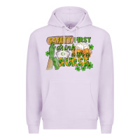 Lilac Safety first drink with a Nurse St. Patrick's Day Premium Hoodie - CowGirlArtShop