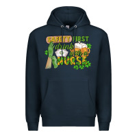 Navy Safety first drink with a Nurse St. Patrick's Day Premium Hoodie - CowGirlArtShop