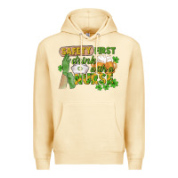 Pina Colada Safety first drink with a Nurse St. Patrick's Day Premium Hoodie - CowGirlArtShop