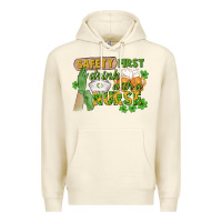 Sandshell Safety first drink with a Nurse St. Patrick's Day Premium Hoodie - CowGirlArtShop