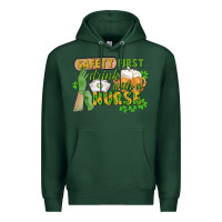 Sports Green Safety first drink with a Nurse St. Patrick's Day Premium Hoodie - CowGirlArtShop