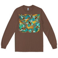 Chestnut honeycomb and bees with leopard Long Sleeve Tee - Artiststas