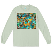 Matcha honeycomb and bees with leopard Long Sleeve Tee - Artiststas