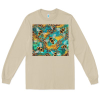 Mushroom honeycomb and bees with leopard Long Sleeve Tee - Artiststas