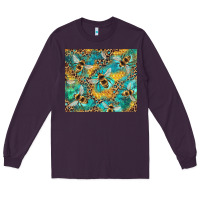Plum honeycomb and bees with leopard Long Sleeve Tee - Artiststas