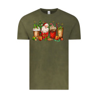 Vintage Olive Christmas Santa coffee cups Vintage Tee - MaliasSmallBusiness
