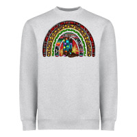 Heather Grey Christmas cowboy boots rainbow Heavyweight Sweatshirt - RanaPortraitStore