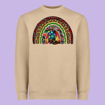 Christmas Cowboy Boots Rainbow Heavyweight Sweatshirt Designed By Ranaportraitstore