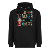 Black half teacher half coffee Heavyweight Hoodie - OliviaCreatesArt
