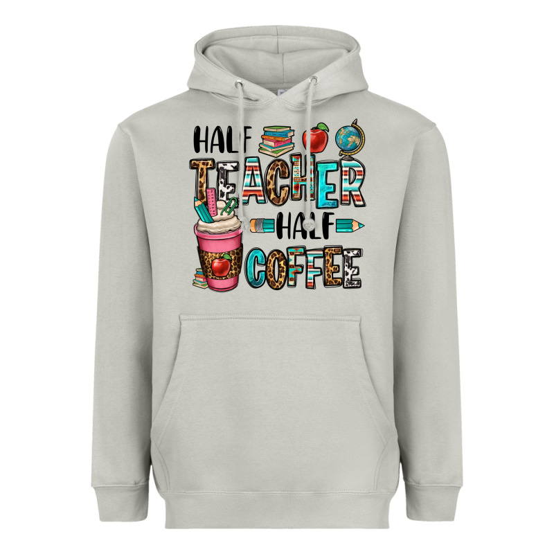 Half Teacher Half Coffee Heavyweight Hoodie by OliviaCreatesArt | Teevron