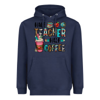 Navy half teacher half coffee Heavyweight Hoodie - OliviaCreatesArt
