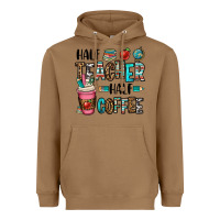Toasted Coconut half teacher half coffee Heavyweight Hoodie - OliviaCreatesArt