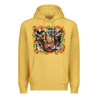 Antique Gold highland cow Premium Hoodie - JahusDesignShop