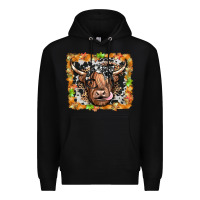 Black highland cow Premium Hoodie - JahusDesignShop
