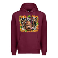 Burgundy highland cow Premium Hoodie - JahusDesignShop