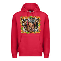 Cardinal highland cow Premium Hoodie - JahusDesignShop