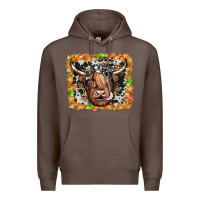 Coffee highland cow Premium Hoodie - JahusDesignShop
