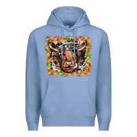 Colony Blue highland cow Premium Hoodie - JahusDesignShop