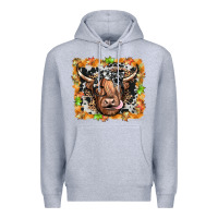 Heather Grey highland cow Premium Hoodie - JahusDesignShop