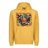 Mustard highland cow Premium Hoodie - JahusDesignShop