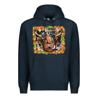 Navy highland cow Premium Hoodie - JahusDesignShop