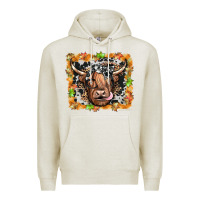 Oatmeal Heather highland cow Premium Hoodie - JahusDesignShop